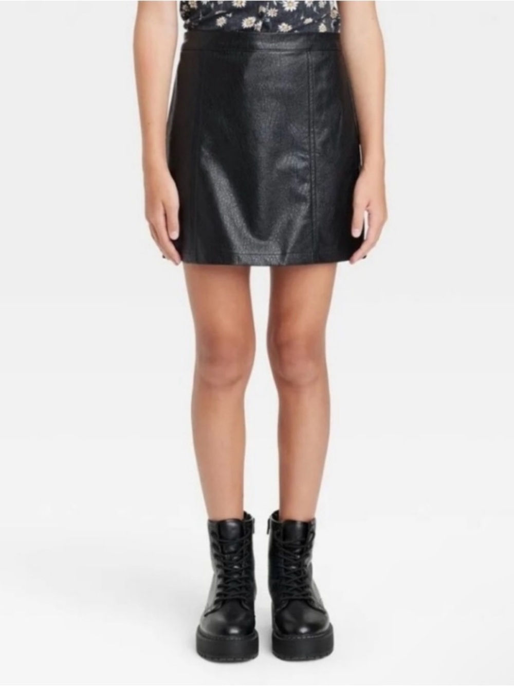 Art Class Girl’s Black Faux Leather Mini Skirt M